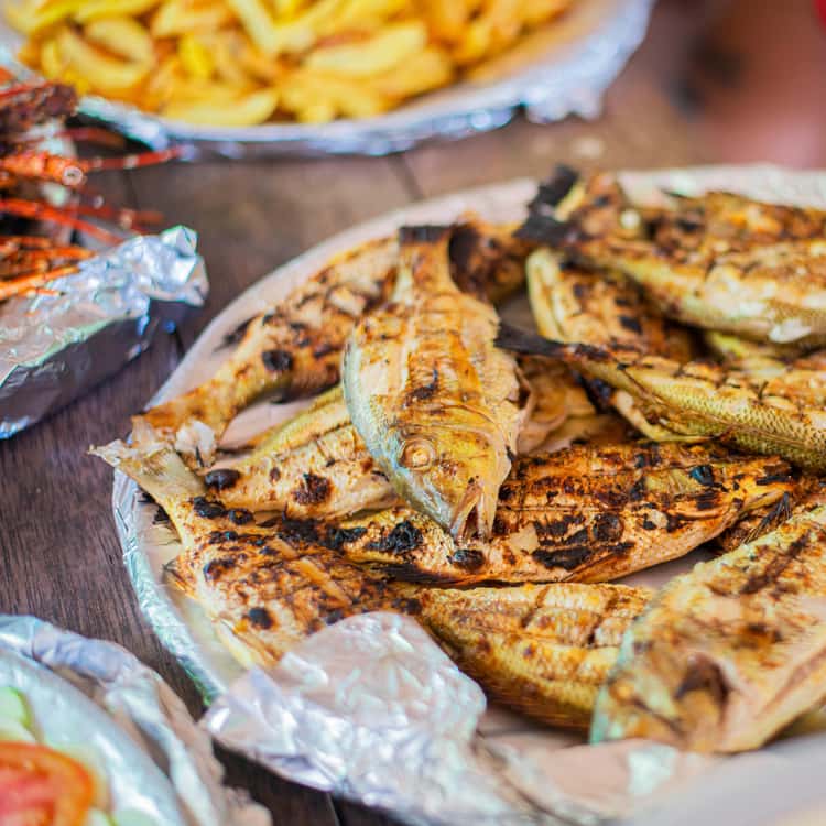 Grilled fish platter