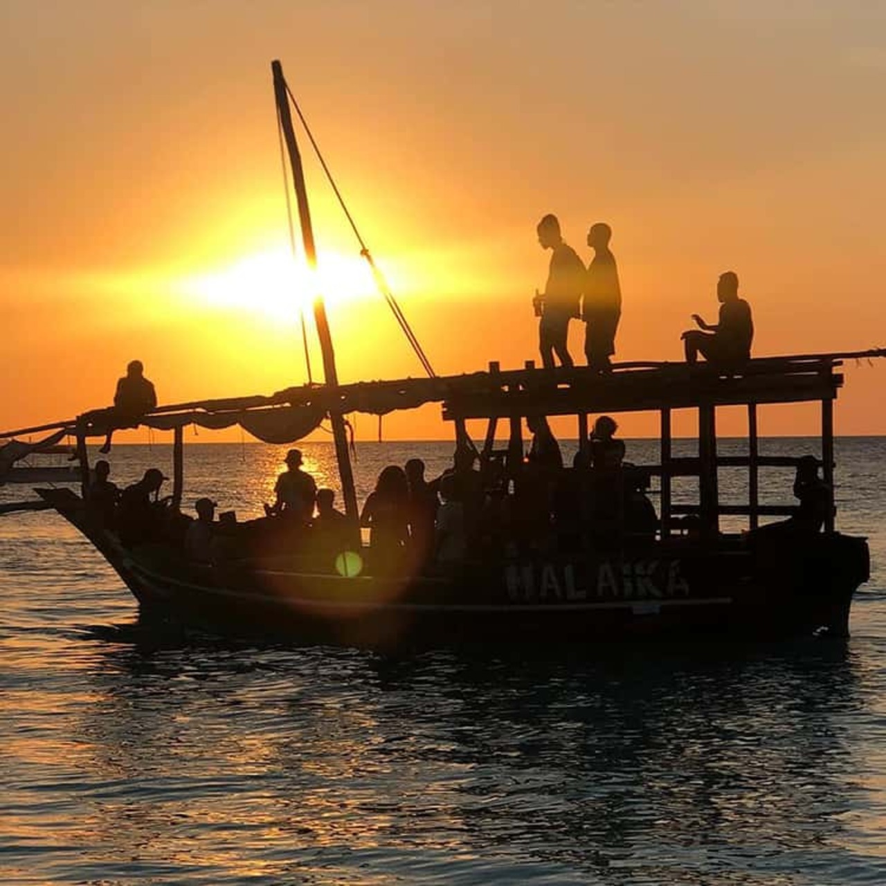 Dhow sunset silhouette