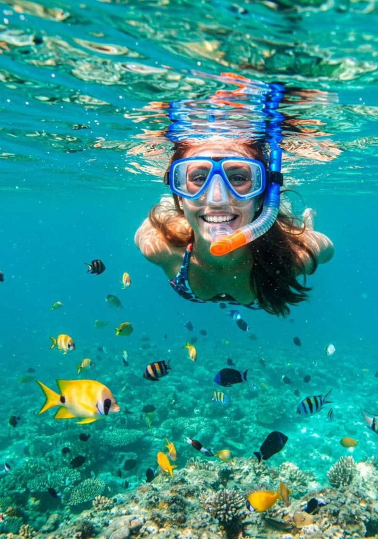 Snorkeling with reef fish